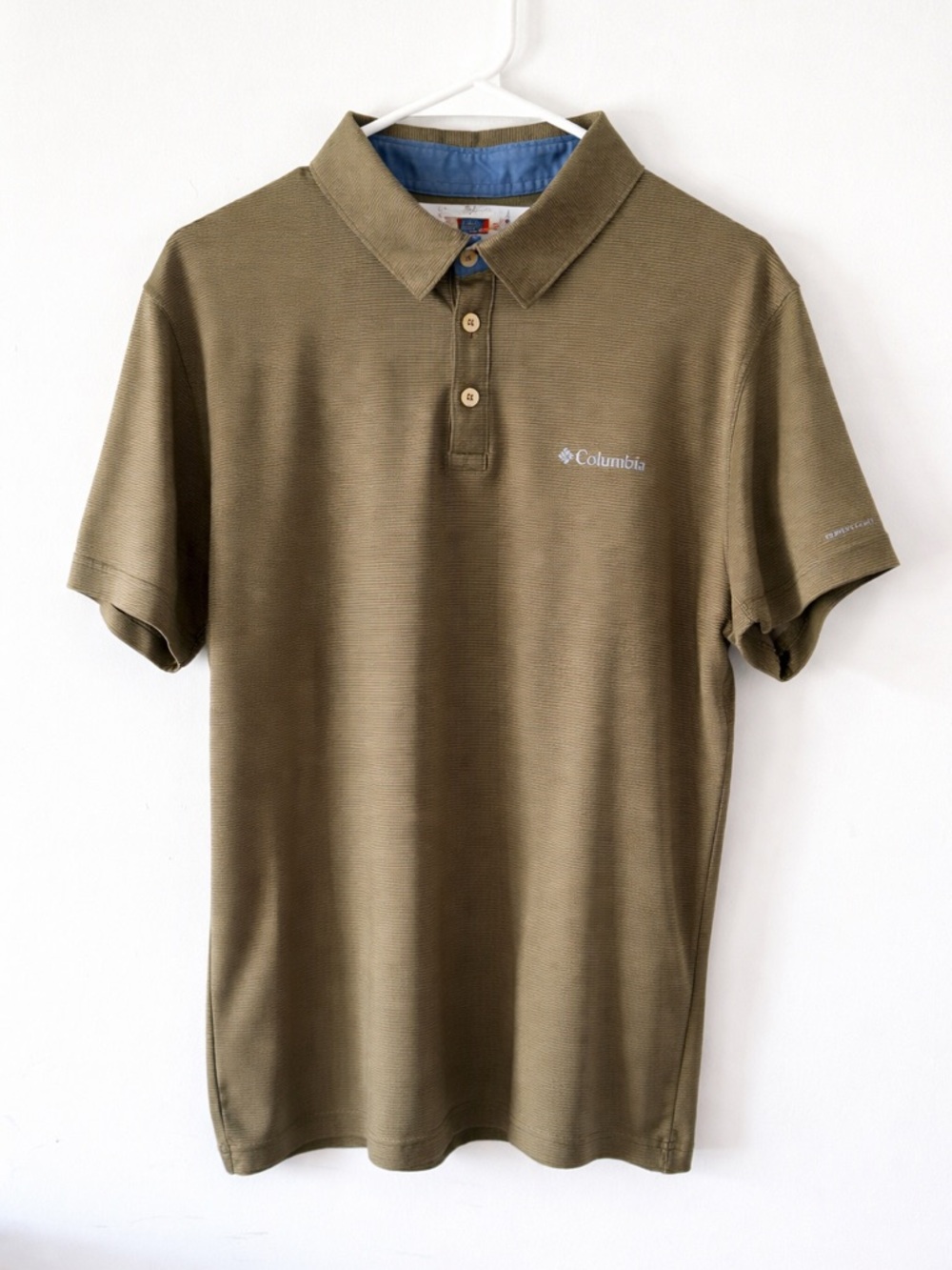 Columbia Omni-Wick Polo Shirt Men’s Large Olive Green Golf Athletic Performance